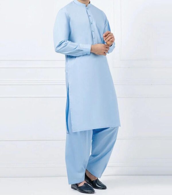 Men’s Unstitched Cotton Plain Suit - Image 2